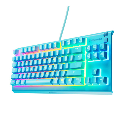 SteelSeries Apex 3 TKL Aqua RGB Gaming Keyboard, Tenkeyless Compact Form Factor, 8-Zone RGB Illumination  Water and Dust Resistant Whisper-Quiet Gaming Switch